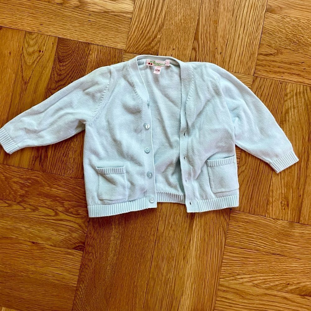 Bonpoint baby blue cardigan size 12M